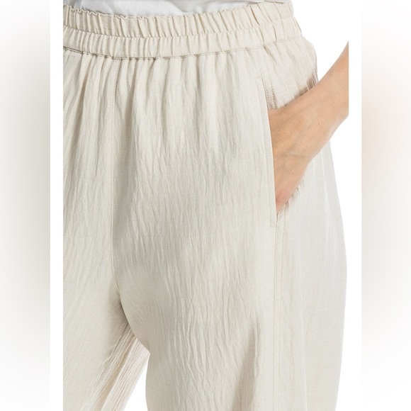 NWT Max Studio Textured Twill Barrel Leg Pull On Trousers, size Large - Picture 3 of 13